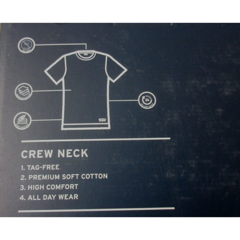 Levi's Men's Crewneck Premium Cotton Classic 3 Pack Tee shirts White NIB - Picture 3 of 6